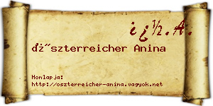 Öszterreicher Anina névjegykártya
